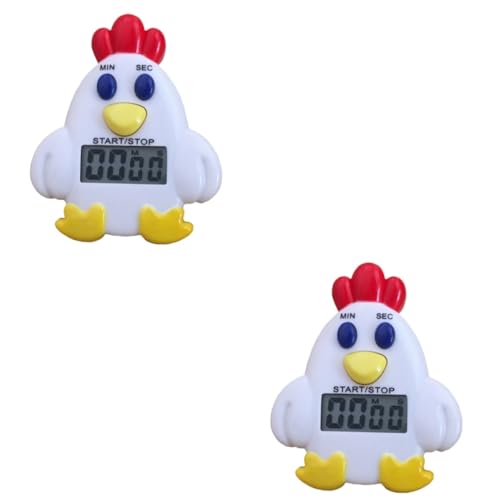 BESTOYARD 2 Stück Küchentimer Huhn Elektronischer Countdown Timer für Zuhause Büro für Batterie Laute Erinnerung Langlebiges Material Perfekter Backhelfer von BESTOYARD