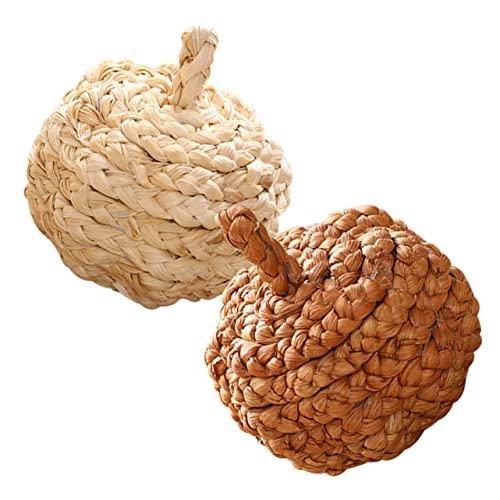 BESTOYARD 2 Stück Kürbis Ornamente aus Geflochtenem Stroh Herbstliche Dekoration für Weihnachten und Thanksgiving Regal BESTOYARD 2 Stück Kürbis Ornamente aus Geflochtenem Stroh Herbstliche Dekoration für Weihnachten und Thanksgiving Regal von BESTOYARD