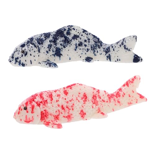 BESTOYARD 2 Stück Realistische Mini Koi Fischfiguren aus Resin Kleine Handbemalte Deko für Aquarium Mikro Landschaft Sammlerobjekte Langlebige Kunststoffähnliche Modelle für DIY Dekoration von BESTOYARD
