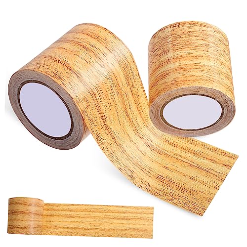 BESTOYARD 2 Stück Selbstklebendes Holzoptik Reparaturband Wasserfestes Möbel Reparaturband mit Hoher Haftkraft Vielseitig für Tür Boden Stuhl und Tisch Einfach Zuschneidbar und Nahtlos von BESTOYARD