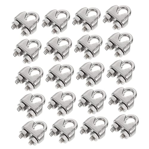 BESTOYARD 24 Stück Teiliges Drahtseil Klemmen U Bügel Stahlkabel Clips Rostfrei Belastbar für und Befestigungsanwendungen im Bau und Marinebereich von BESTOYARD