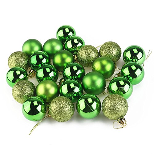 BESTOYARD 24pcs Weihnachtskugeln glänzend Baumkugeln Christbaumschmuck Kugeln Weihnachtsdeko 4cm (Grün) von BESTOYARD