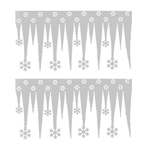 BESTOYARD 2Pcs Schnee Eiszapfen Deko Eiszapfengirlande Weihnachtsdeko Fenster Wand Schneeflocke von BESTOYARD