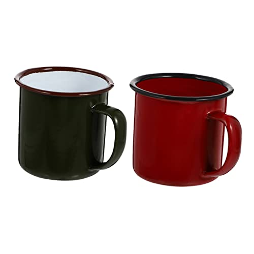 BESTOYARD 2stücke Retro-emaille-tassen Emaille-trinkbecher Tee-aufbewahrungsbecher Tischdekorations-tassen Für Heimgebrauch von BESTOYARD