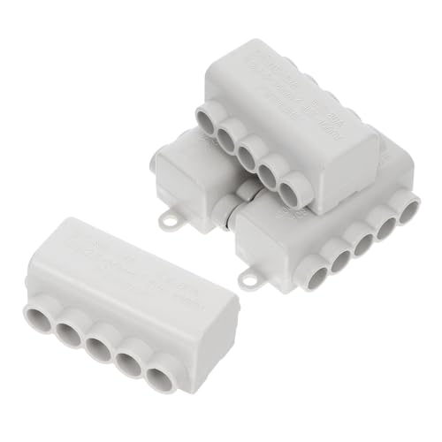 BESTOYARD 4 Stück Schnellanschlussklemmenblock Dual Reihe Schraubklemmen Elektrische Verbindungsleisten mit Abdeckung Kabelverbindung für Verschiedene Anwendungen von BESTOYARD
