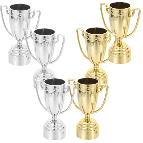 BESTOYARD 6 Stück Kinderpokale Modell in Gold und Silber Kleine Trophäen für Kindergeburtstag Schulwettbewerbe Partyspiele Sportpreise Dekorative Auszeichnung für Jungen und Mädchen von BESTOYARD