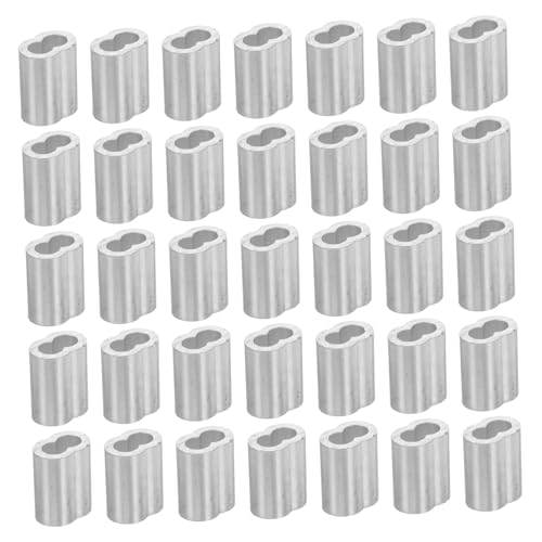 BESTOYARD 60 Stück Teiliges Aluminium Crimping Loop Sleeve Drahtseilklemmen mit Erhöhter Reibungsfläche Leichtes Endschutz für Stahlseil Tragbar und Installieren von BESTOYARD