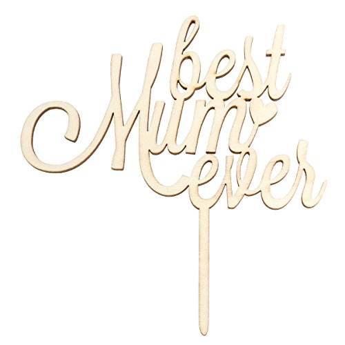 BESTOYARD Best Mom Ever Muttertag Kuchen Topper Holz Kuchen Topper Für Mother 's Day Birthday Party Supplies von BESTOYARD