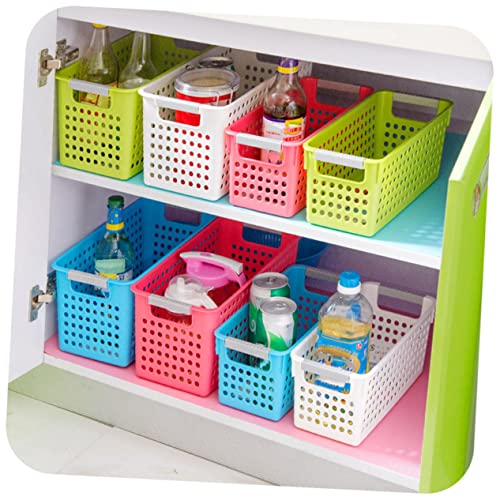 BESTOYARD Kleiner Weißer Aufbewahrungskorb aus Robustem Kunststoff Praktischer Desktop Organizer mit Griffen für Büro und Zuhause Vielseitiger Aufbewahrungskorb für Bücher Snacks und von BESTOYARD