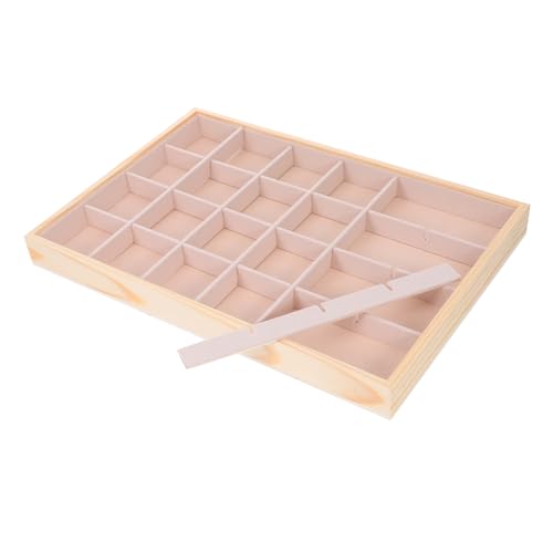 BESTOYARD Massivholzschmuck Auf Lagerschale Schmucktablett Schmuckschale Holztablett Für Schmuck Schmuck-display-tablett Schmuckständer Aus Holz -organizer-fach Perlenvlies von BESTOYARD