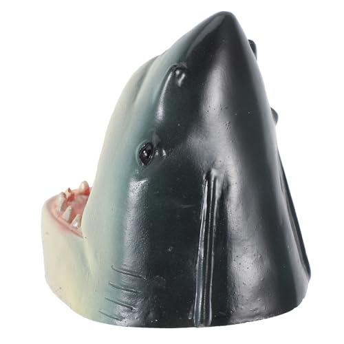 BESTOYARD Schwimmende Hai Dekoration aus Kunstharz Realistische Handbemalte Hai Kopf Skulptur für Teich Pool und Garten Einzigartige Outdoor Deko für Wasserflächen von BESTOYARD