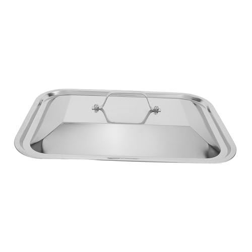 BESTOYARD Stainless Steel Backblechdeckel Für Rechteckige Auflaufformen Spülmaschinenfeste Abdeckung Für Grill Catering Und Outdoor-einsätze Mit Praktischem Griff Für Einfachen von BESTOYARD