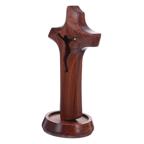 BESTOYARD Unvollendetes Holzkreuz: Kleines Kreuz Als Bastelornament, Stehend, Tischdekoration, Schild Für Ostern, Taufe, Tischdekoration von BESTOYARD