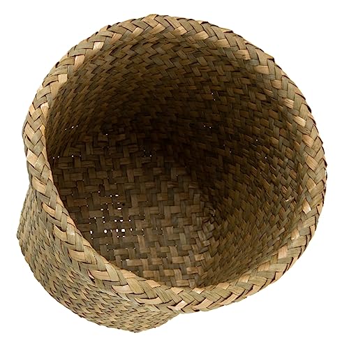BESTOYARD Vintage Woven Abfalleimer Runder Papierkorb aus Bast Dekorativer Wäschekorb für Wohnzimmer Schlafzimmer Büro Geschenkidee für Einweihungsfeiern von BESTOYARD
