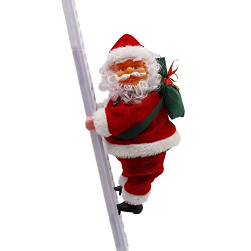 BESTOYARD Weihnachtsmann auf Leiter Elektrische Weihnachtsfiguren Kletternder Nikolaus Santa Crawl Indoor und Outdoor Weihnachtsdeko Figur (Keine Batterie) von BESTOYARD