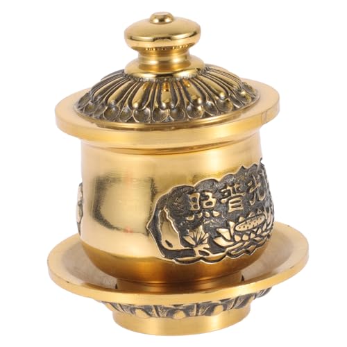 BESTOYARD Tempel Kupferne Opferbecher Buddhistische Wasserbehälter Mit Relief-lotusblumenmuster Für Dekoration Sammlung Und Ritualgebrauch von BESTOYARD