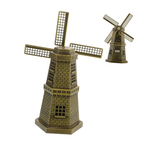 BESTOYARD Windmühlenmodell Aus Legierung Ornament Für Schreibtisch Vintage-windmühlenstatue Für Büro Und Zuhause Rustikales Windmühlenmodell Für Dekoration von BESTOYARD