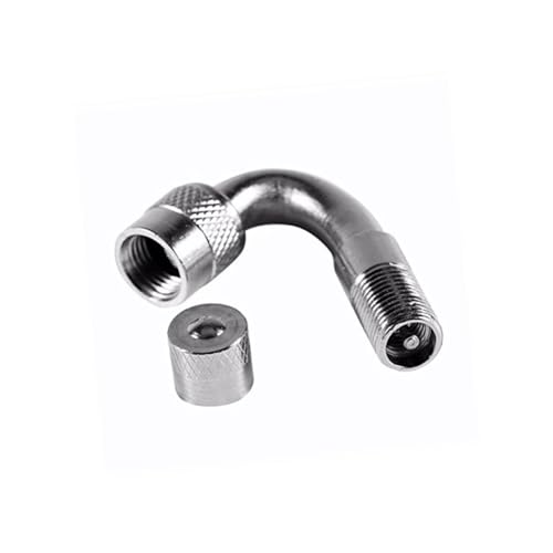 BESTOYARD Winkel Ventilverlängerung Adapter für Auto Motorrad Roller Metall Silber Langlebig mit Integriertem Kern für Einfaches Aufpumpen und Ablassen Einfache Installation von BESTOYARD