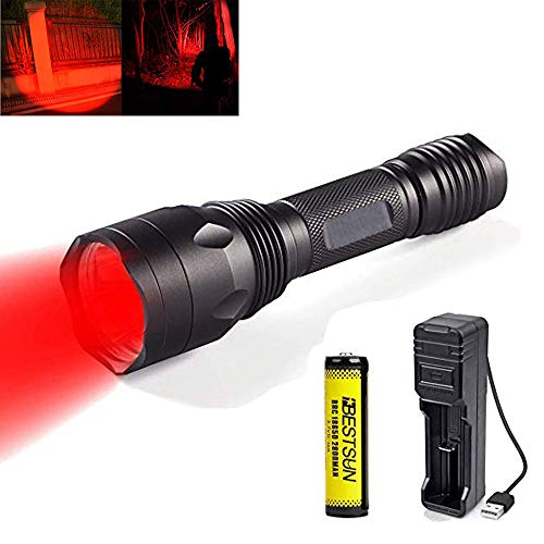 Taktische Jagd-Taschenlampe-Taschenlampen Fokus justierbares Coyote-Schwein-Jagdlicht mit Ferndruckschalter wiederaufladbare Batterien und Verl?ngerungsrohr (Nicht zoomfähig) von BESTSUN