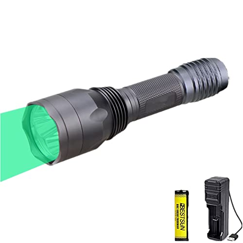 Taschenlampe Grünes Licht, Wiederaufladbare Grün LED-Taschenlampe Leuchtet 3X XP-E2 LED-Langstrecken-Einzelmodus 650 Lumen 300 Meter für Nachtsicht Taschenlampe Grünes Licht, Wiederaufladbare Grün LED-Taschenlampe Leuchtet 3X XP-E2 LED-Langstrecken-Einzelmodus 650 Lumen 300 Meter für Nachtsicht von BESTSUN