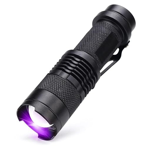 UV 365nm Taschenlampe Ultraviolettes Licht 5W UV LED Zoombare Schwarzlicht Taschenlampen Tragbar zur Erkennung von Fälschungen Dokumentenprüfung Fotografie und Identifizierung von Körperflüssigkeiten von BESTSUN