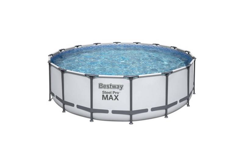 BESTWAY Framepool Bestway Frame Pool Steel Pro Komplettset 457 x 12 (Komplett-Set), Sicherheitsleiter von BESTWAY