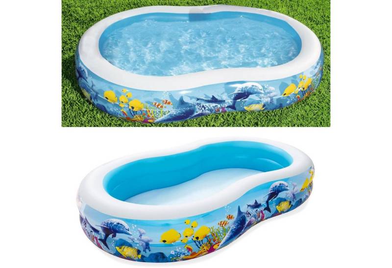 BESTWAY Pool Family Sea Ground Swimmingpool Planschbecken 262x157x46cm (54118) von BESTWAY