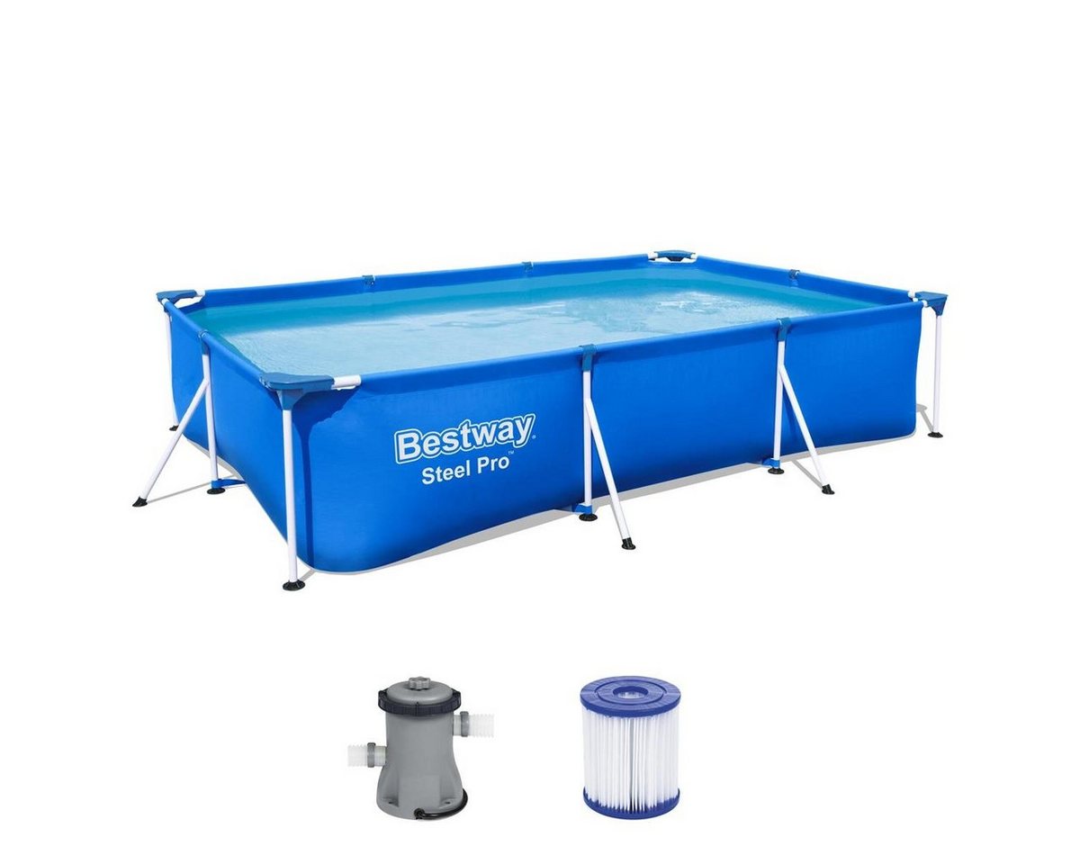 BESTWAY Pool Steel Pro Frame Pool-Set, eckig, Filterpumpe 300 x 201 x 66 cm BESTWAY Pool Steel Pro Frame Pool-Set, eckig, Filterpumpe 300 x 201 x 66 cm von BESTWAY