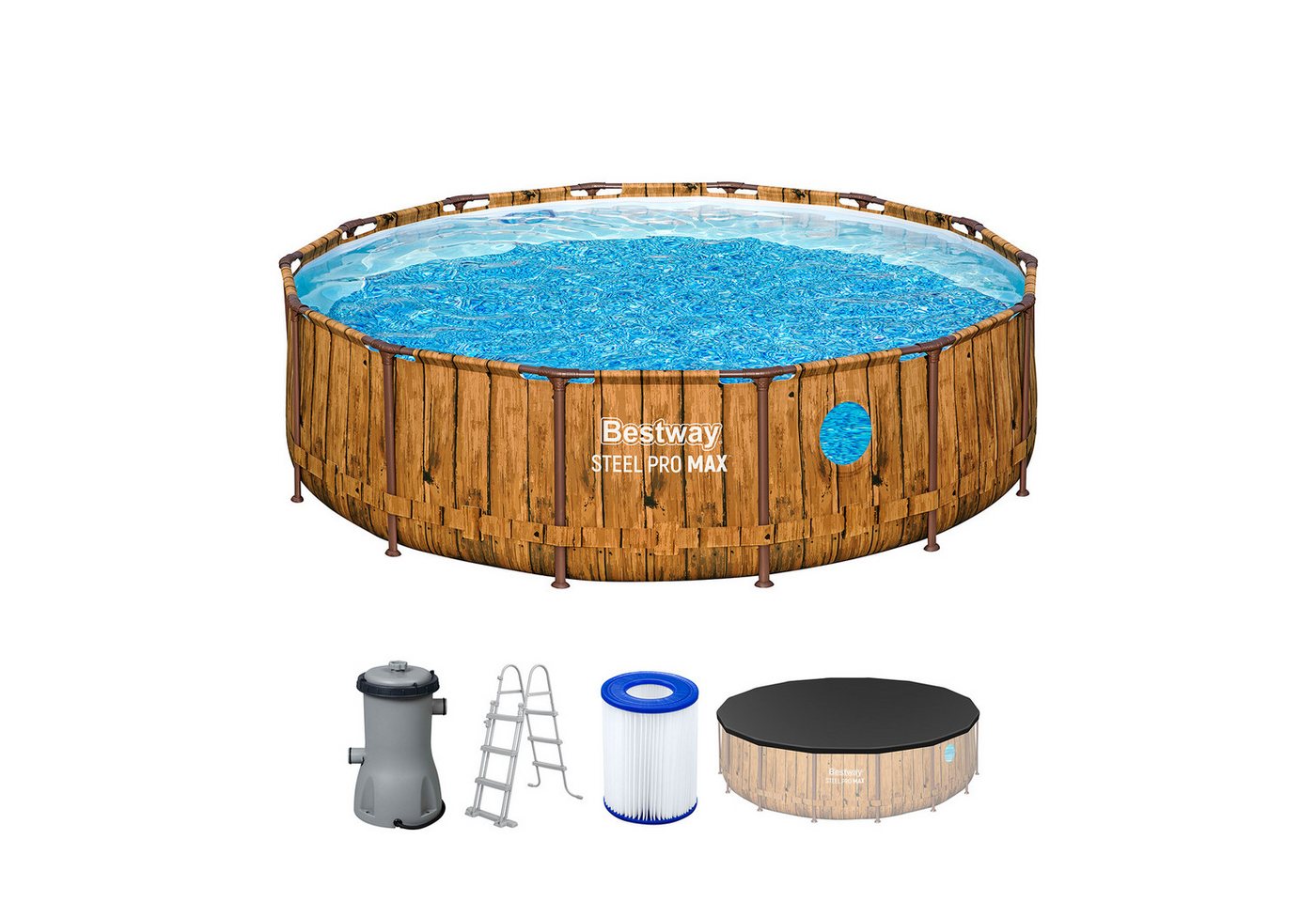 BESTWAY Pool Steel Pro MAX Splashview Frame Pool Komplett-Set, 427 x 107 cm BESTWAY Pool Steel Pro MAX Splashview Frame Pool Komplett-Set, 427 x 107 cm von BESTWAY