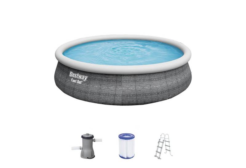 BESTWAY Quick-Up Pool Bestway Fast Set Pool Komplett Set 457x107 Rattan 57372 von BESTWAY