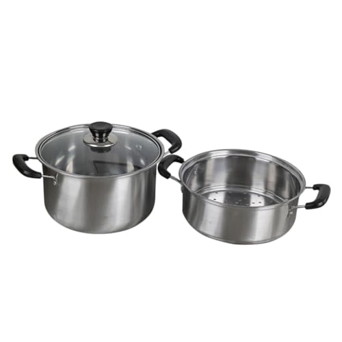BESTYASH 1 Satz Dampfgarer mit Suppentopf und Sieb Kochgeschirr für Gemüse Meeresfrüchte und Nudeln Langlebig und Vielseitig Einsetzbar von BESTYASH
