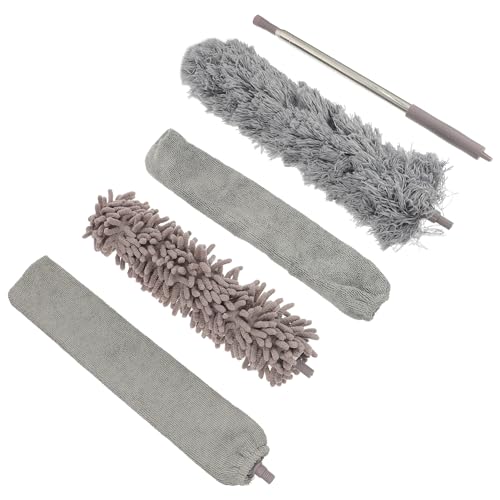 BESTYASH 1 Satz Teiliges Set Teleskop Staubwedel mit Abnehmbarer Verlängerungsstange und Mikrofaser für Decken und Schwer Zugänglichen Stellen Waschbar und Langlebig von BESTYASH