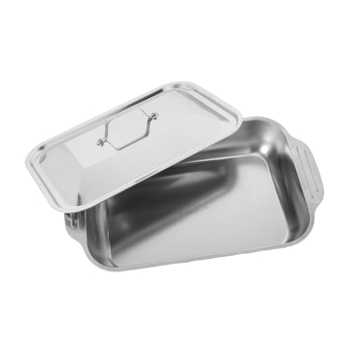 BESTYASH 1satz Edelstahl Backblech Mit Deckel Tiefes Grill Und Serviergeschirr Für Fisch Pizza Und Kuchen Vielseitig Einsetzbar Für Backen Und Braten von BESTYASH