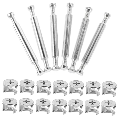 BESTYASH 10 Sätze Möbelverbinder Exzenter Doppelstangen Cam Verbinder Schrauben aus Metall Verstellbare Winkel Einfache Montage für Schrank Kommode und Möbelbau von BESTYASH