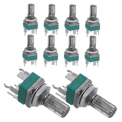 BESTYASH 10 Stück Präzisions Potentiometer mit Halterung Einstellbare Drehpotentiometer für Professionelle Audioanlagen und Elektronische Reparaturen Vertikal Bk von BESTYASH
