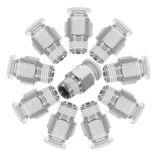 BESTYASH 10 Stück Push In Anschlüsse Npt Druckluftverbinder für Drucker Npt Gewinde Schnellanschluss für Pneumatikschläuche Einfache Installation und Sichere Verbindung BESTYASH 10 Stück Push In Anschlüsse Npt Druckluftverbinder für Drucker Npt Gewinde Schnellanschluss für Pneumatikschläuche Einfache Installation und Sichere Verbindung von BESTYASH