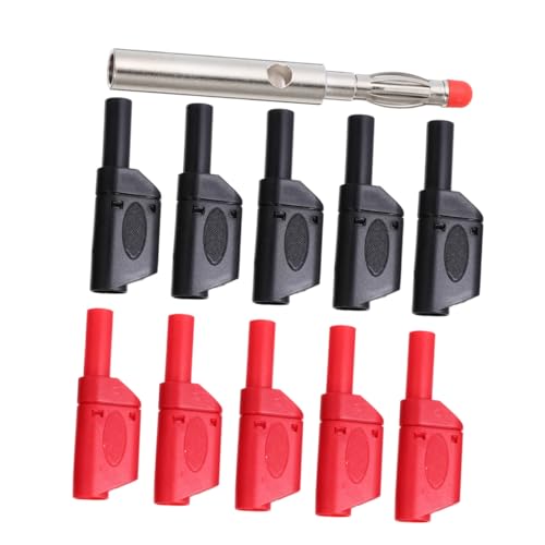 BESTYASH 10 Stück Teiliges Bananenstecker aus Vollkupfer Isolierte Multimeter Prüfspitzen Verlängerbare Stecker Hitze und Kältebeständig Flexibel mit Sicherem Kabelanschluss für von BESTYASH