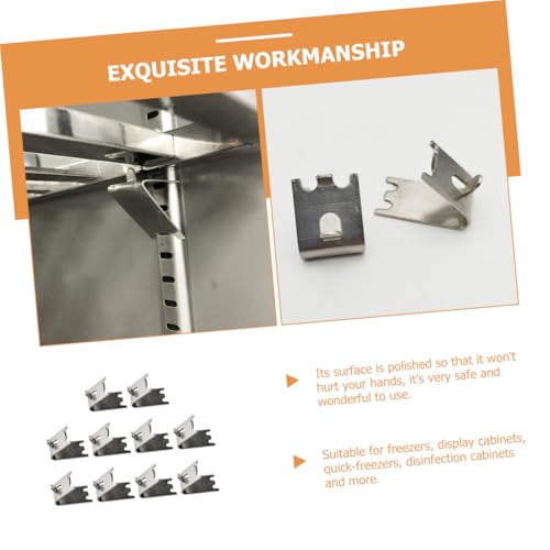 BESTYASH 10 Stück Teiliges Edelstahl Robuster Gefrierschrank Regalclips mit Gebogenem Tauchhaken design Robuste Kühlregalhalterungen für Gefrierschränke Kühl Displayvitrinen Einfache BESTYASH 10 Stück Teiliges Edelstahl Robuster Gefrierschrank Regalclips mit Gebogenem Tauchhaken design Robuste Kühlregalhalterungen für Gefrierschränke Kühl Displayvitrinen Einfache von BESTYASH