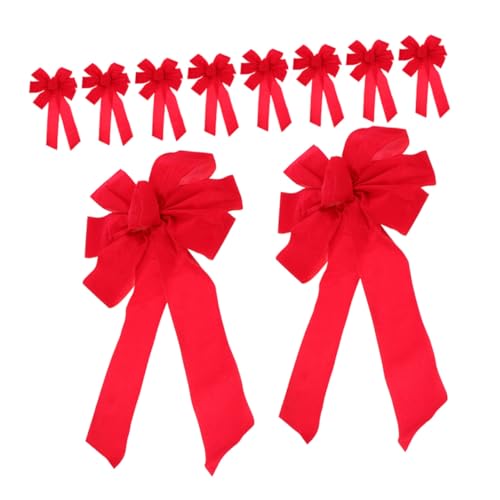 BESTYASH 10 Stück Teiliges Große Rote Samt Schleifen Rustikale Dekoration für Kränze Tür Wand Garten Hochzeit Party Festliche Winter Neujahrsdeko BESTYASH 10 Stück Teiliges Große Rote Samt Schleifen Rustikale Dekoration für Kränze Tür Wand Garten Hochzeit Party Festliche Winter Neujahrsdeko von BESTYASH