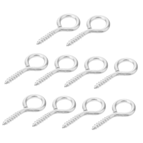 BESTYASH 10 Stück Teiliges Heavy Duty Edelstahl Ösenschrauben Selbstschneidend Rostfrei Stabile Ringschrauben für Holz Einfache Montage Vielseitig für Innen Außenbereiche Geeignet von BESTYASH