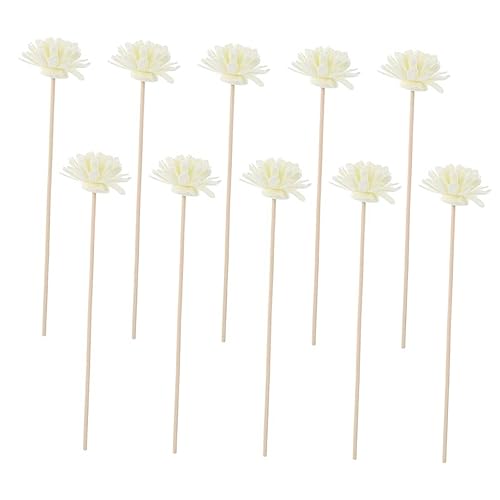 BESTYASH 10 Stück Teiliges Set Aromadiffuser Blumen Rattan Stäbchen Natürliche Duftstäbchen für Ätherische Öle Dekorative Raumduft Accessoires Geeignet für Wohnzimmer Schlafzimmer Büro Bad von BESTYASH