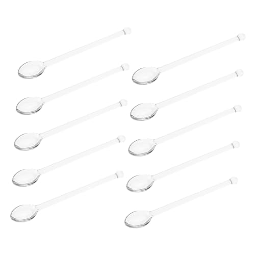 BESTYASH 10stücke Glaslöffelchen Transparent Zum Rühren Von Cocktails Kaffee Und Tee Glasrührstäbchen Hitzebeständig Für Zuhause Und Partys von BESTYASH