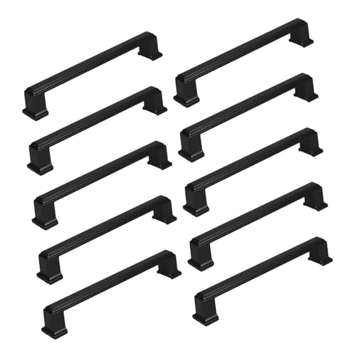 BESTYASH 10 Stück Teiliges Vintage Küchenschrankgriffe aus Massivem Aluminium Schwarz Robuste Retro Möbelgriffe für Kleiderschränke Kommoden und Küchenschränke BESTYASH 10 Stück Teiliges Vintage Küchenschrankgriffe aus Massivem Aluminium Schwarz Robuste Retro Möbelgriffe für Kleiderschränke Kommoden und Küchenschränke von BESTYASH