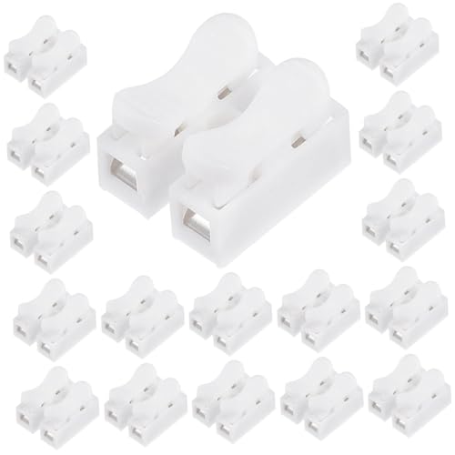 BESTYASH 100 Stück Federklemm steckverbinder Schnellverbinder LED Streifen Licht Kabelklemmen aus Abs Hitzebeständig Druckfest für Elektroinstallationen und Maschinenanschlüsse von BESTYASH