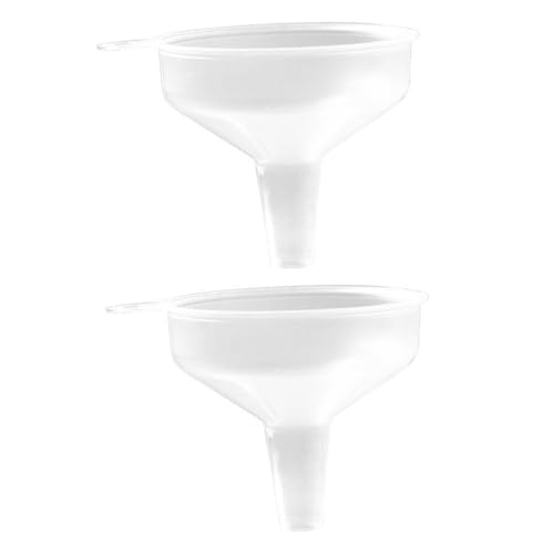 BESTYASH 100 Stück Mini Kunststoff Trichter Transparent mit Kleinem Griff Leichter Kunststoff Abfüller für Flüssigkeiten Labor Splitter Funnel zum Befüllen von Kosmetikflaschen Lotion und von BESTYASH
