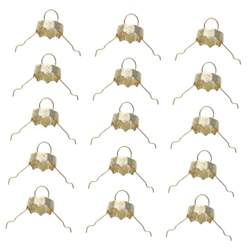 BESTYASH 100 Stück Weihnachtskugel Ersatzkappen aus Kunststoff Goldfarbene Ornament Tops Stabile Xmas Hänger Caps für Porzellan Weihnachtsbaum Dekorationen Einfache Montage von BESTYASH