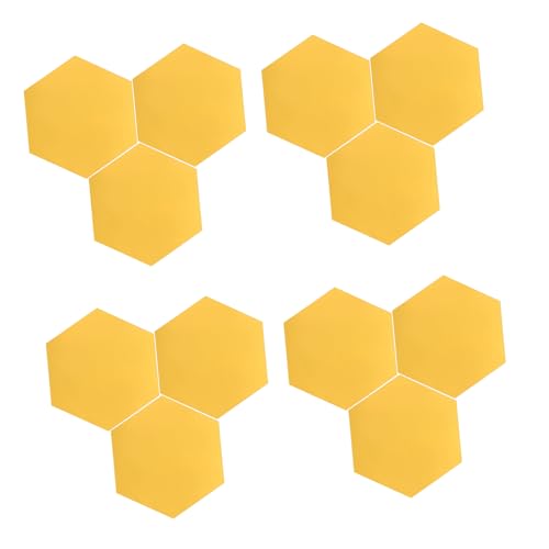 BESTYASH 12 Stück Teiliges Selbstklebende Sechseckige Spiegel Wandaufkleber Goldene Wandspiegel Dekoration Leicht Flexibel Abziehbar für Wohnzimmer Schlafzimmer Bad Büro von BESTYASH