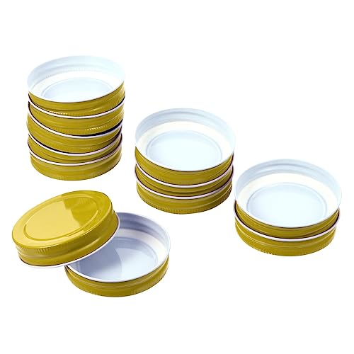 BESTYASH 12 Stück Teiliges aus Dichtungs Metallkappen für Große Einmachgläser Auslaufsichere Tinplate Deckel zum Schutz vor Sonnenlicht und Hitze von BESTYASH