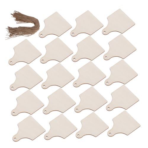 BESTYASH 120 Sätze Unfinished Holzanhänger Natürliche Robuste Rechteckige Holzschilder für DIY Bastelprojekte Blanko Wiederverwendbar mit Rustikalem Holzmaserungsmuster für Weihnachts von BESTYASH