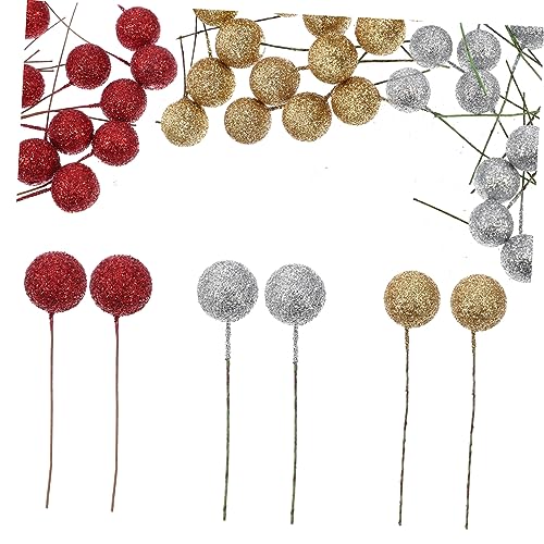 BESTYASH 150 Stück Teiliges Weihnachtskugeln mit Glitzer Künstliche Beeren Christbaumkugeln für Weihnachtsbaumschmuck Bunte Hängende Dekoration für Fenster Tür Party und Festtage von BESTYASH